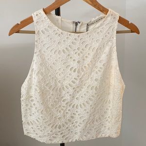 White lace crop top